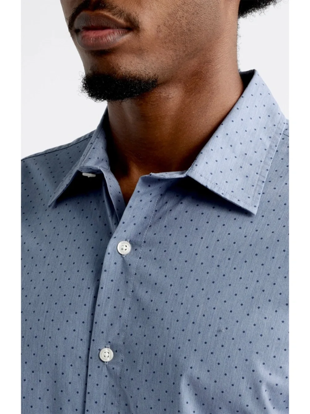 BONOBOS NWT RIVIERA SHORT SLEEVE NAVY SALT POND DOT COTTON SHIRT. SIZE L